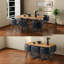 Ensembles de table de salle à manger contemporains, mélamine et cuir à motif de bois, idéal pour les maisons modernes