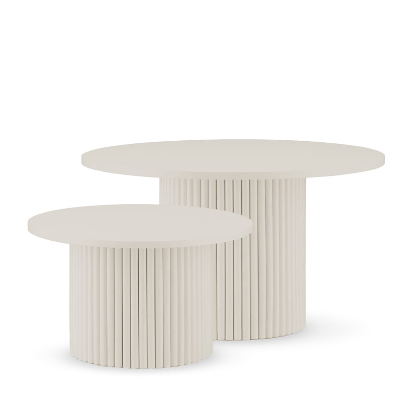 Drum Coffee Table, Cream
