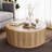 40.1"W Round Solid Wood Spacious Coffee Table Drum Table with Fluted Design-635121426-733274700