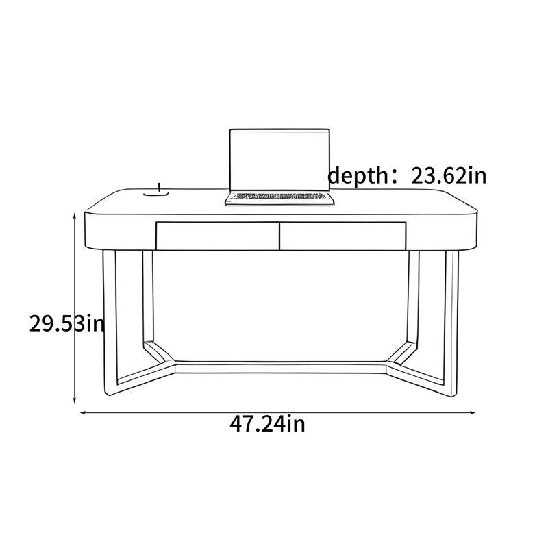 Bureau français moderne, H 29,53 po x l 47,24 po x P 23,62 po