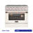 KUCHT Professional 36 in. 5.2 cu. ft. Dual Fuel Range for Propane Gas with Sealed Burners and Convection Oven in Stainless Steel with White Oven Door, White Knobs and Rose Gold Handle & Rose Gold Knob Rings-87227283-87227274