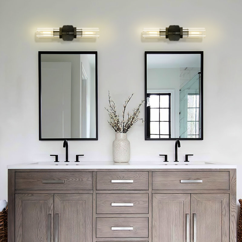 2-light Dimmable Crystal Wall Sconce