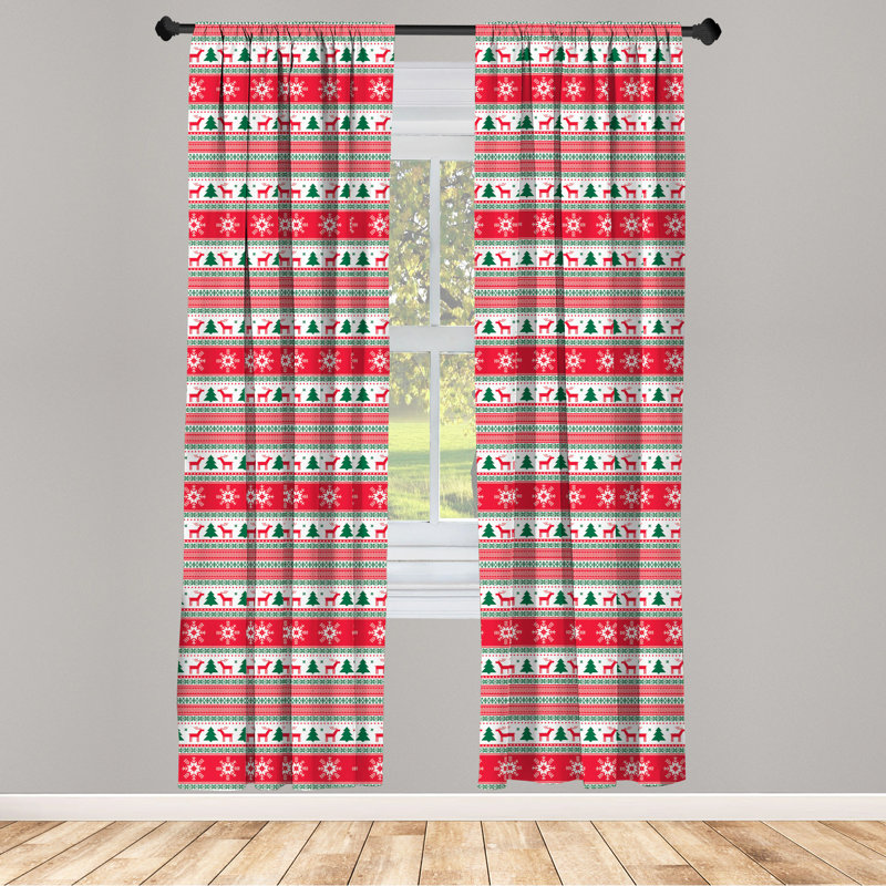 Reindeer Semi-Sheer Rod Pocket Sliding Panel, 28" x 84"