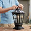 Lampadaire d'extérieur noir en aluminium