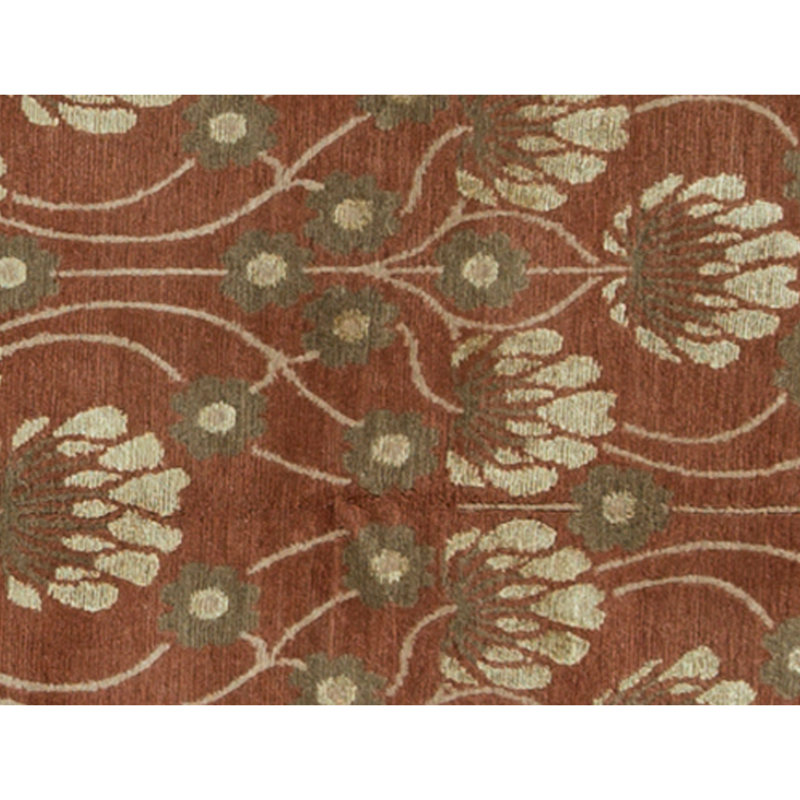 Tapis terre cuite noué à la main de haute qualité