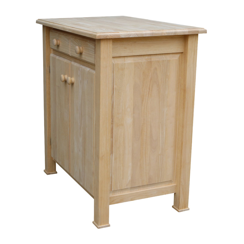Manatuto 32.5'' Wide Solid Wood Kitchen Island