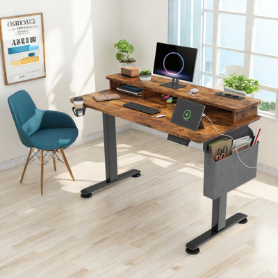 Ahna 120Cm W Height Adjustable Rectangular Standing Desk