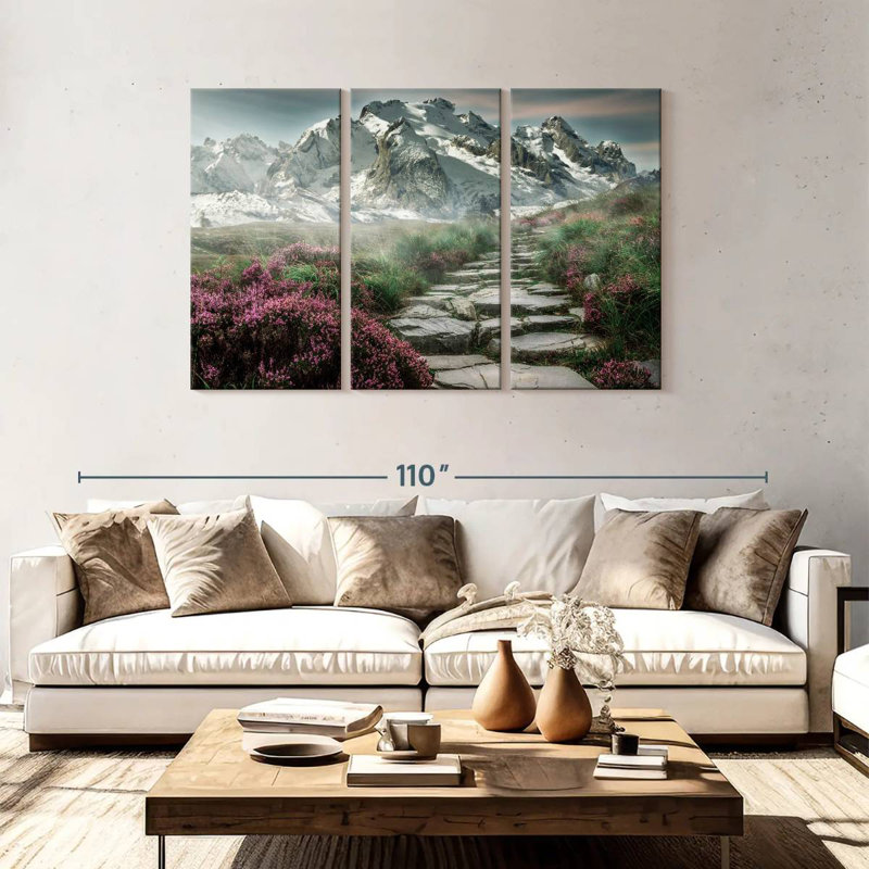 Alvord Scenic Snowy Mountain, H 48 po x l 74 po
