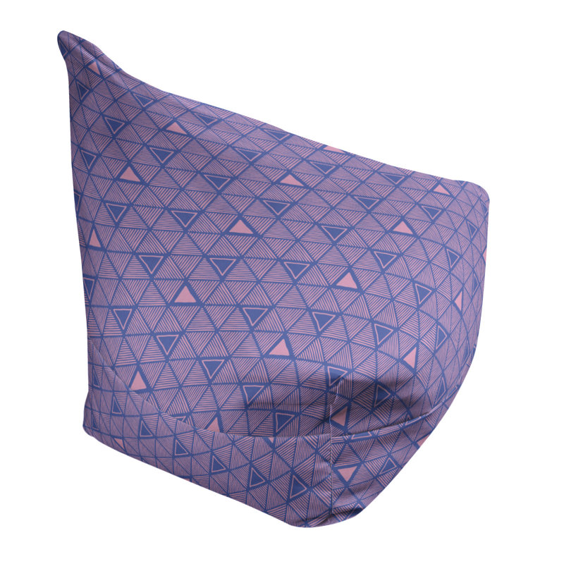 Housse de sac de pois triangles à la main classic, Bleu / Rose, H 30 po x l 30 po x P 25 po, Pas de bourre