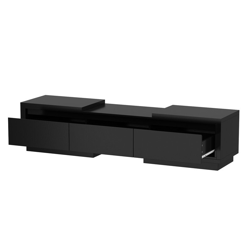Meuble télé pour téléviseur de 88 po ou moins Basharat, Noir