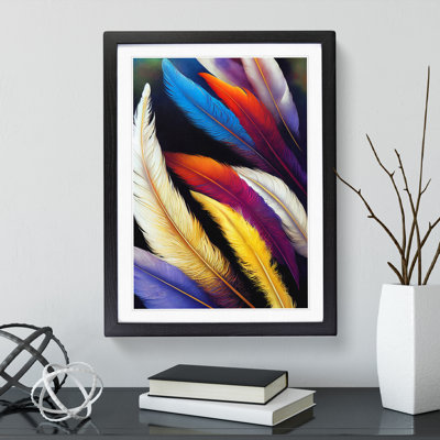Feathers in Colour No.4 1 Piece Single Picture Frame Wall Art