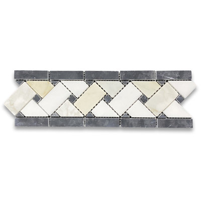 Calacatta 12" x 4" Marble Mosaic Tile