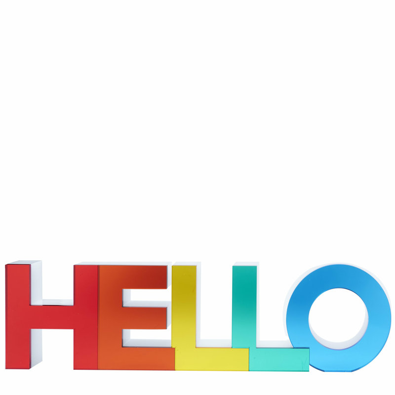 Hello Acrylic Mirror Block