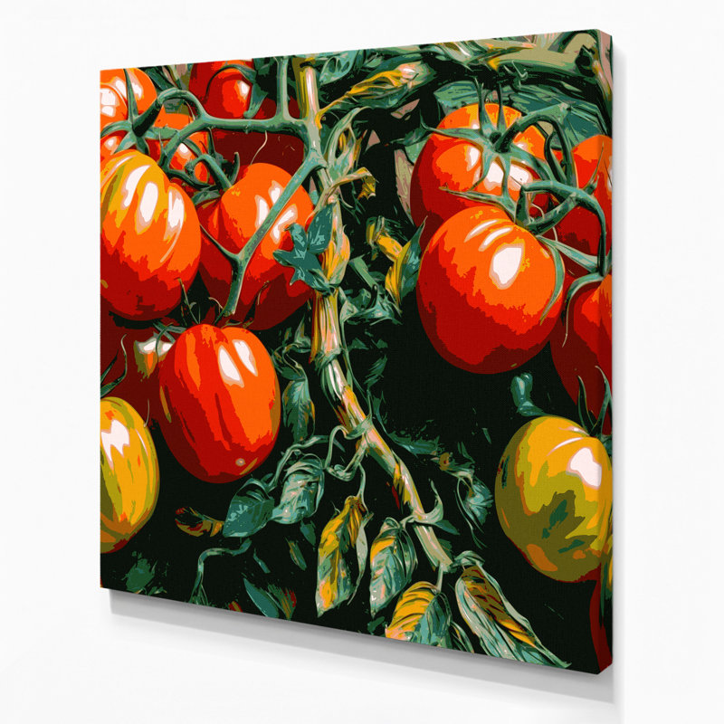 Art mural sur toile, légumes et tomates Roma, H 12 po x l 12 po