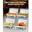 Ensemble de buffet à vaisselle de haute qualité en acier inoxydable 8QT - Chauffe-plats rectangulaires et serveurs de buffet avec cadres pliables et supports de couvercle, idéal pour les fêtes, les mariages, les événements de restauration - Or | Variante: système par défaut_1