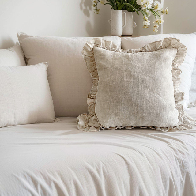 Ruffled Delight Throw Pillow