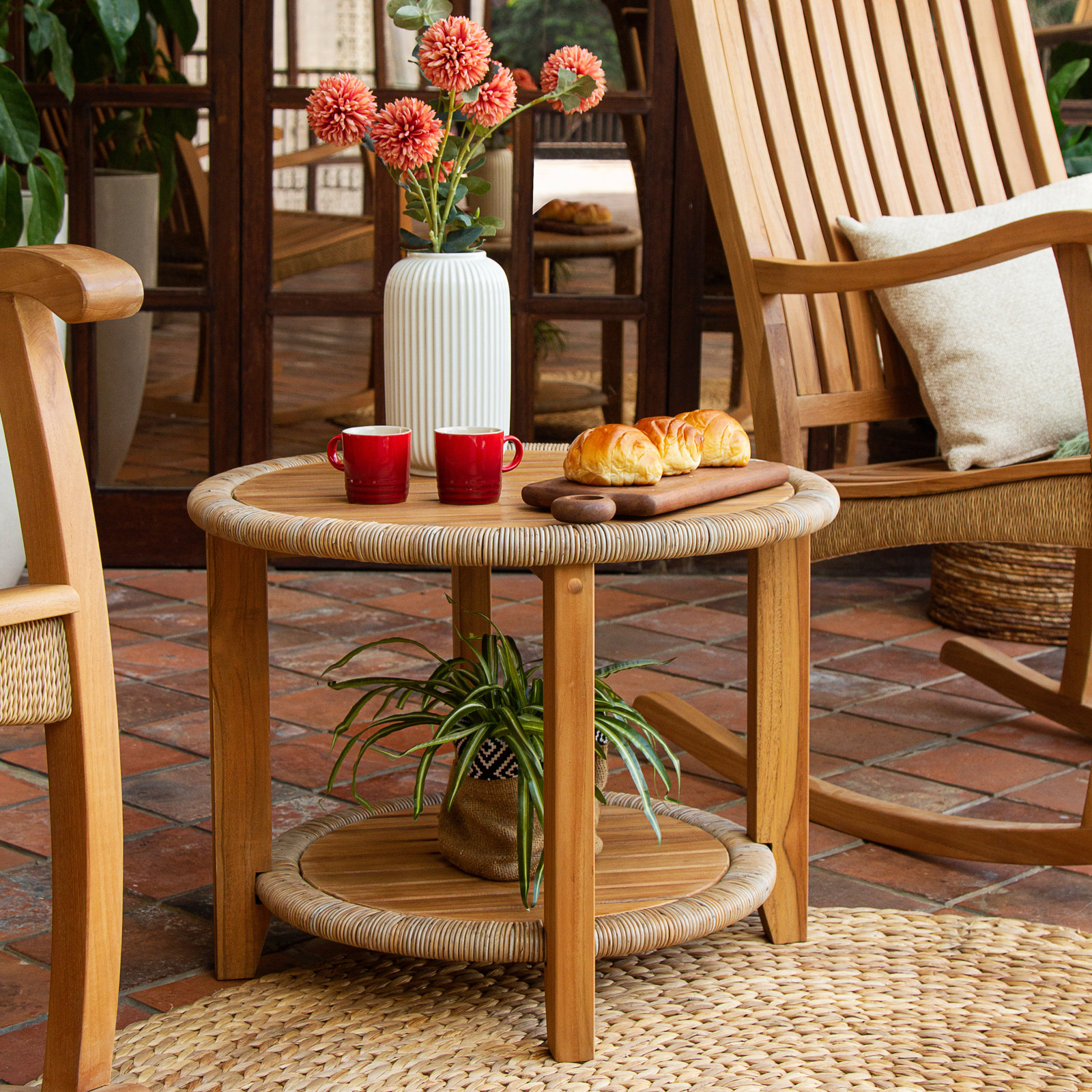 24"Teak Outdoor Side Table