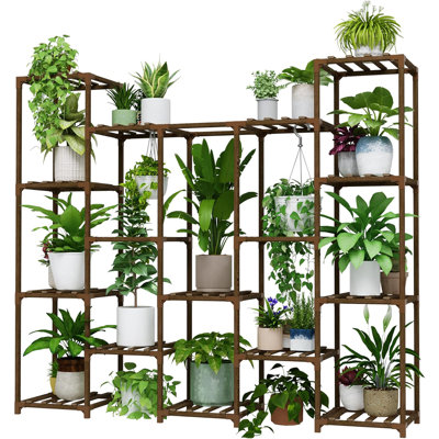 Large Hanging Plant Stand. Indoor Tall Shelf with 14 Pot Capacity, Perfect for Patio, Balcony, Garden