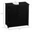 Unité de rangement pour salle de bain noire sous le lavabo, 2 portes et tablette - peu encombrante et résistante à l'usure, s'adapte à divers espoirs, organisateur H 23,5 po x l 11,85 po, tablette, robuste, essentiels,