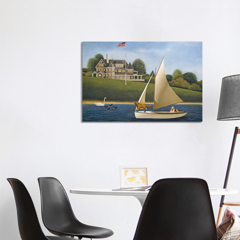 Sailing With Dog by Lowell Herrero - Wrapped Canvas Painting, 101.6 cm H x 66.04 cm W x 3.175 cm D