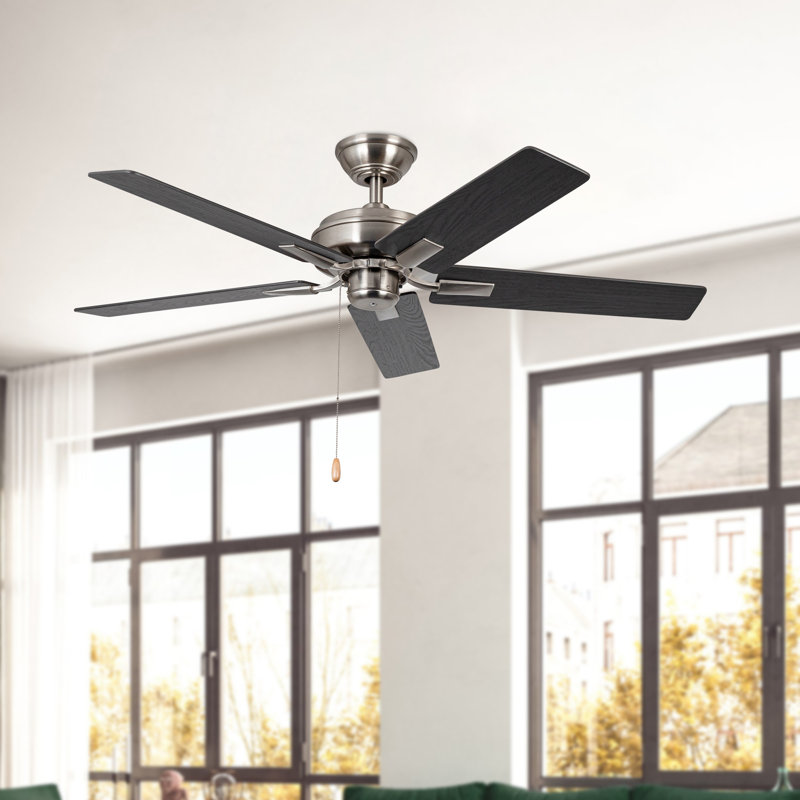 Ventilateur de plafond 52 po Erikson, Noir, Nickel brossé