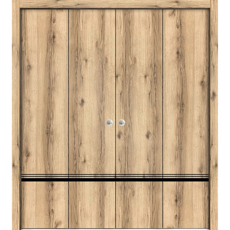 Solid Manufactured Wood Panelled Wood Finish, 72" x 96", Oak