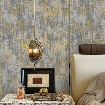 Vintage Metallic Peel And Stick Wallpaper Self Adhesive Wallpaper For Walls Modern Industrial Concrete Look Easy To Apply And Remove