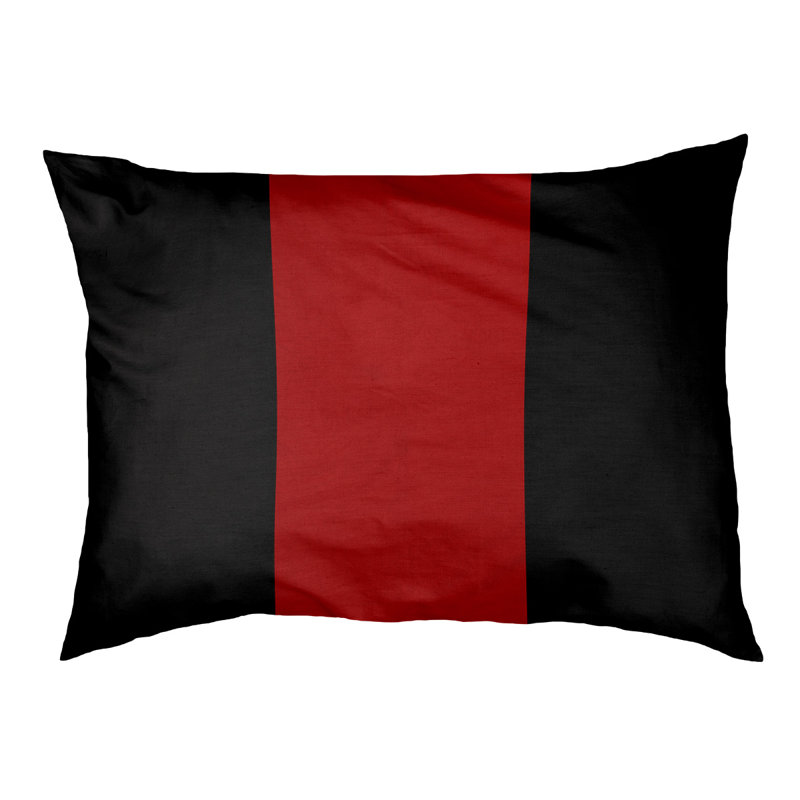 Coussin extérieur Oklahoma, Moyen (l 28 po x P 18 po x H 6 po), Noir / rouge / noir