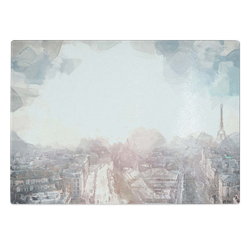 Tempered Glass Paris in Sunlight Chopping Board, 39 cm W x 28.5 cm L