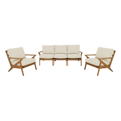 Hatteras Teak 5 - Person Patio Conversation Sets with Cushions