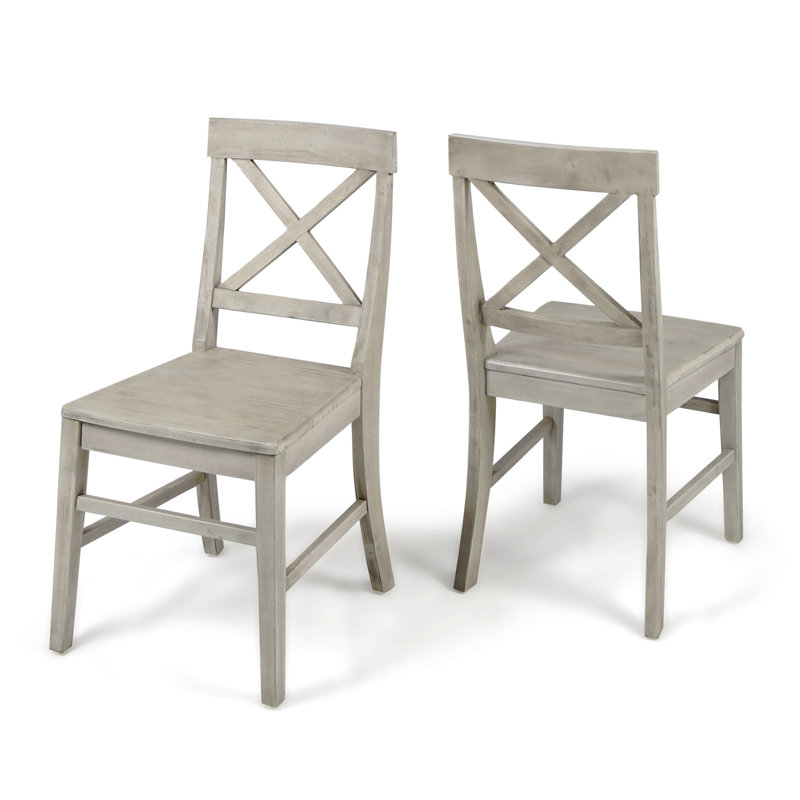 Farmhouse Acacia Wood Dining Chairs (Set Of 2)