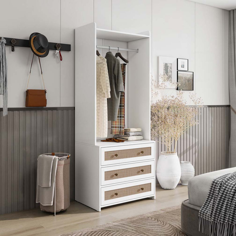 Armoire en rotin à 3 tiroirs