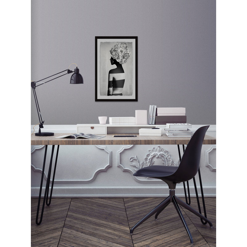 «Stripes and Bouquets», reproduction d'impression encadrée, H 12 po x l 8 po x P 1,5 po