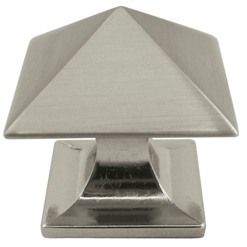 Poignée géométrique 1 11/16 po Livingstone, Nickel satiné