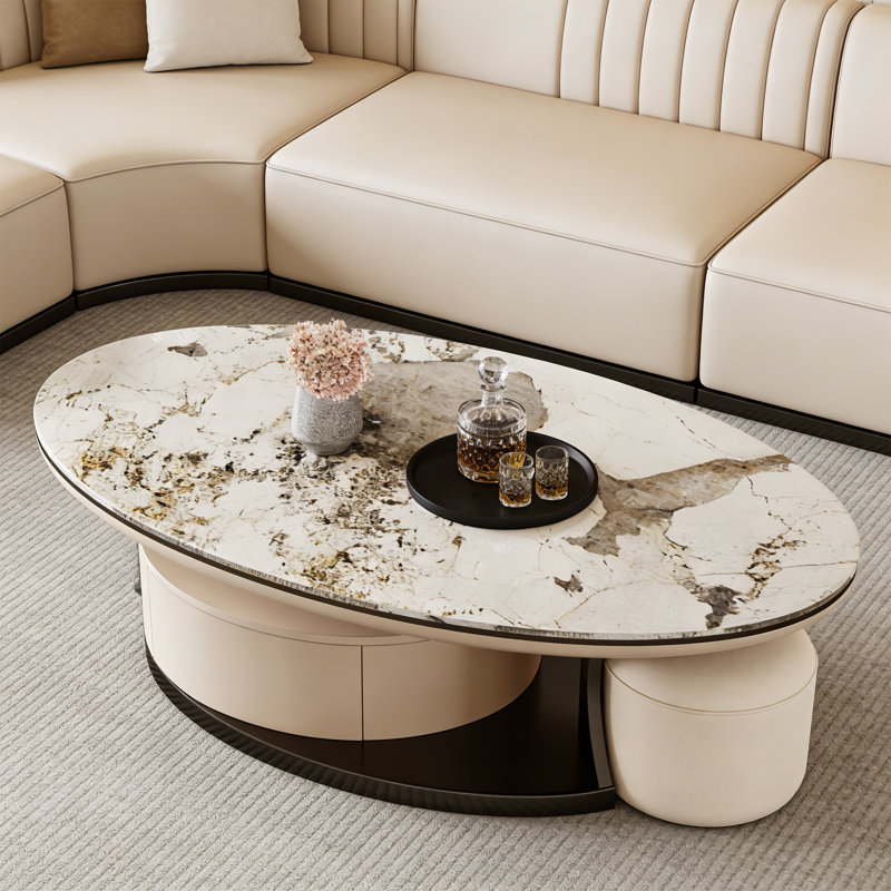 Benedetti, H 16,5 po x L 47,2 po x l 27,6 po, Brun / Beige, Gris foncé
