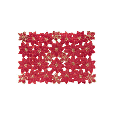 Récapitulatif de nappe 20" fêtes poinsettia brodée