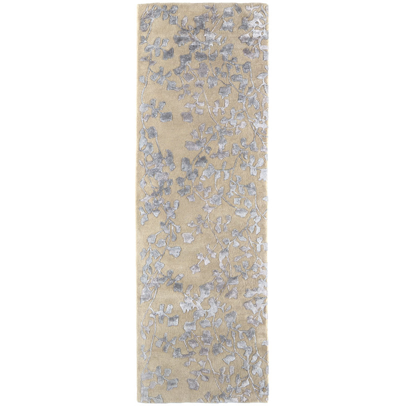 Tapis brun clair touffeté à la main Khalo, Tapis de couloir 2 pi 6 po x 8 pi
