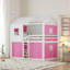 Lit simple superposé en bois avec tente, rose et blanc-1549715929-1549715930