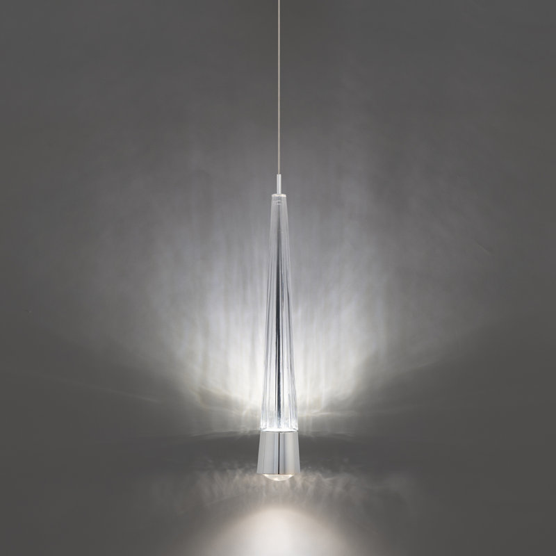 Luminaire suspendu 1 lumière DEL Quill, Chrome, 3 500K
