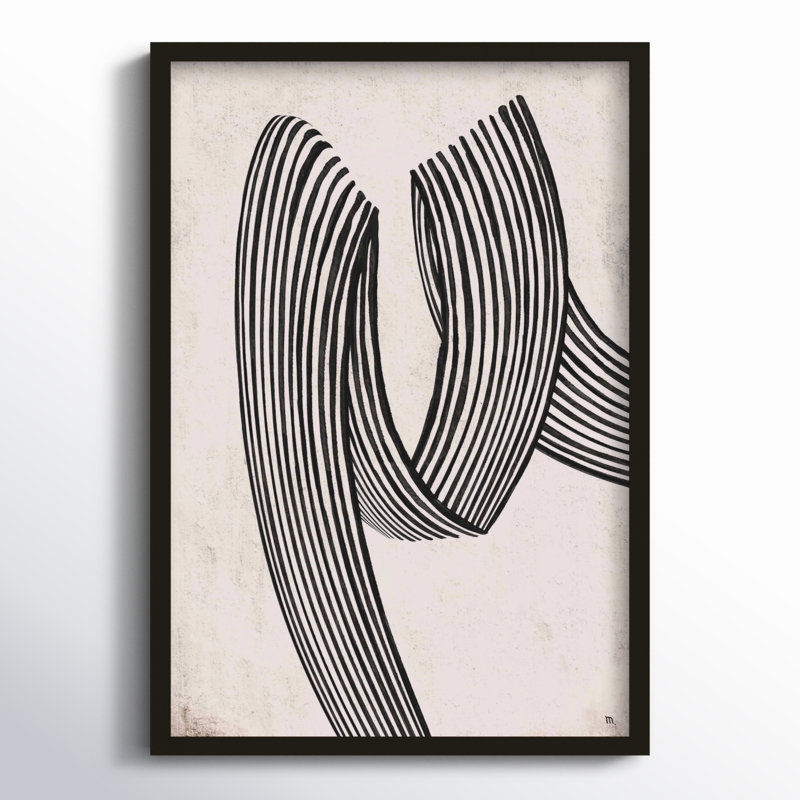 Linework 4 by Studio M - Picture Frame Print, 20" H x 14" W x 1.25" D, Black Framed