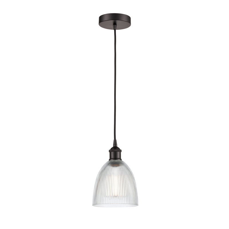 Philomene 1 - Light Single Pendant, Clear, Oil Rubbed Bronze