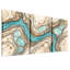 "Turquoise River" qui coule à travers beige et brun, ensemble de 3 toiles-133565616
