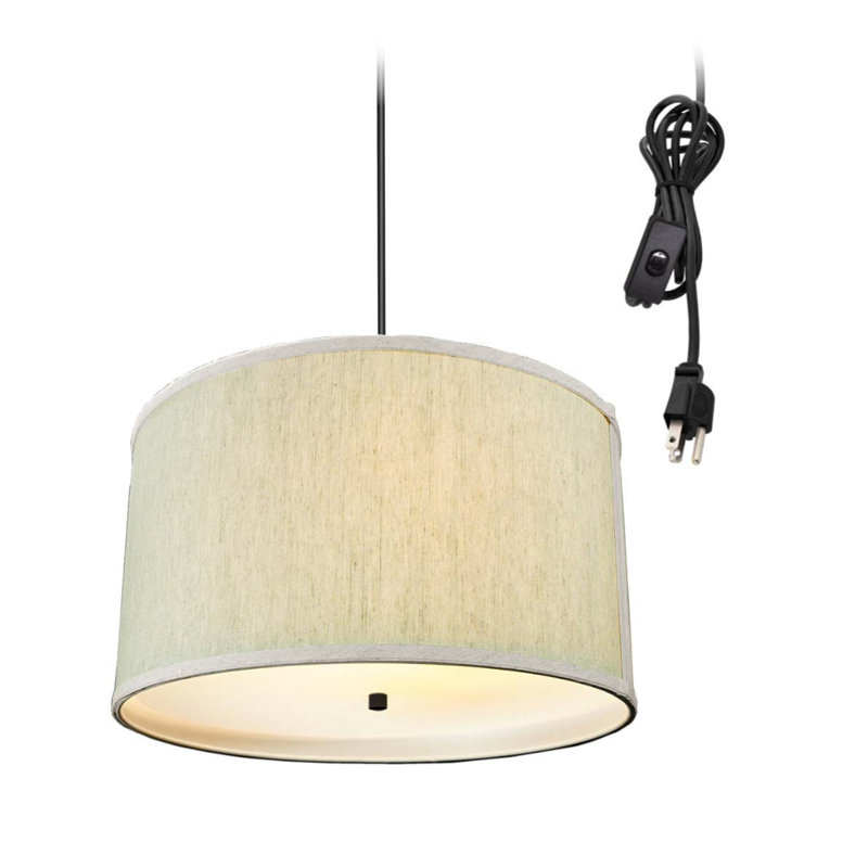 Abdul-Hannan 2 - Light Black Single Pendant, 10" H x 18" W x 18" D, Textured Oatmeal