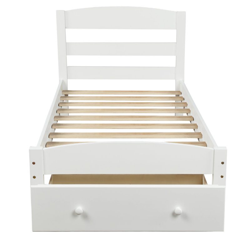 Granita Platform Storage Bed, White