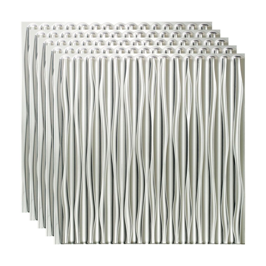 23'' L x 23'' W Embossed Vinyl Glue Up Ceiling Tile (Set of 5) Fasade 