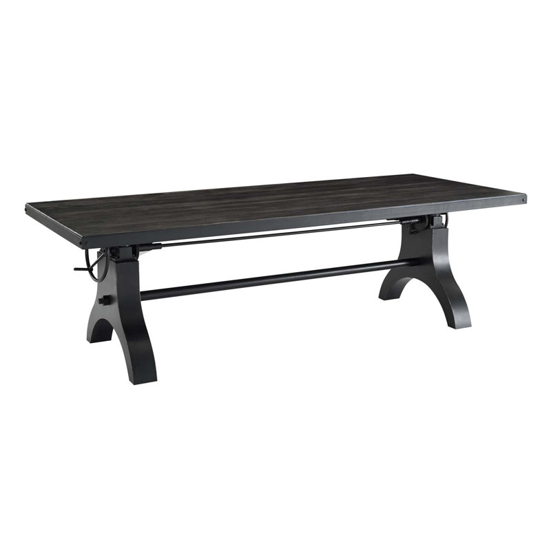 Genuine 96" Crank Height Adjustable Dining and Conference Table - Black by Modway