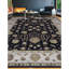 Tapis noir et ivoire de haute qualité noué à la main