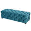 Banc de repose-pieds Puro, 51 pouces, capitonné, velours bleu sarcelle moelleux-121481546