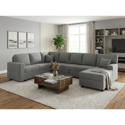 Canapé modulaire rembourré avec rangement 138 po