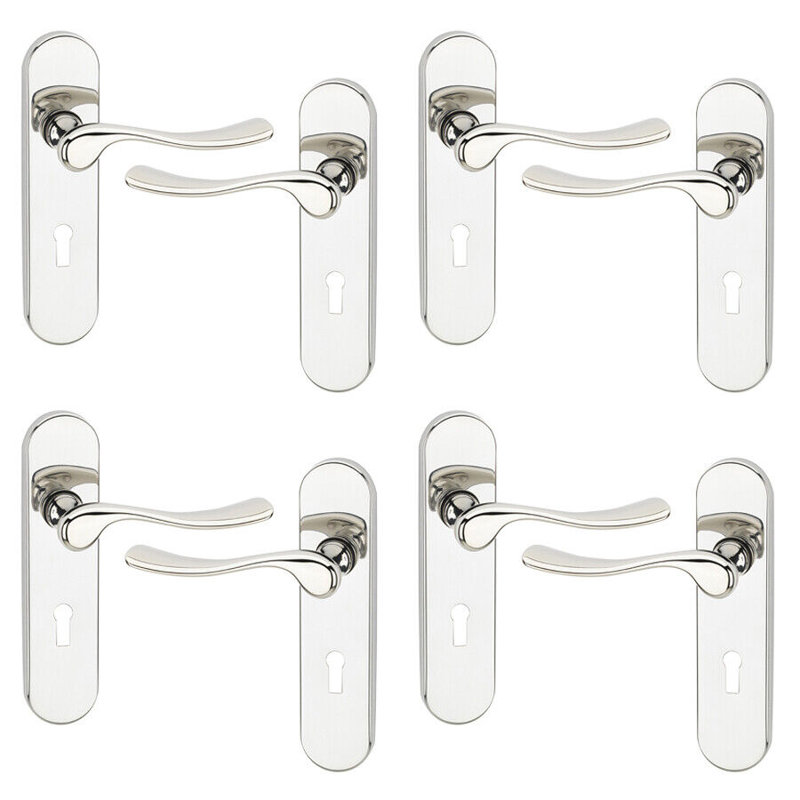 Door Handle, Polished Nickel